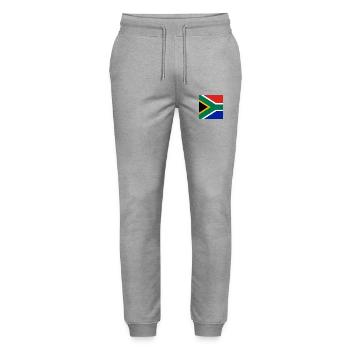 South Africa flag for mask - Stanley/Stella Mover Unisex Organic Jogging Trousers - heather grey - Front - Marisol (170cm) & Nik (191cm)