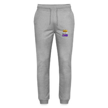 GAME OVER (Purple) + King Crown - Gaming - Stanley/Stella Mover Unisex Organic Jogging Trousers - heather grey - Front - Marisol (170cm) & Nik (191cm)