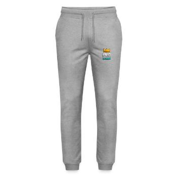 PRO GAMER (Turquoise) + King Crown - Gaming - Stanley/Stella Mover Unisex Organic Jogging Trousers - heather grey - Front - Marisol (170cm) & Nik (191cm)