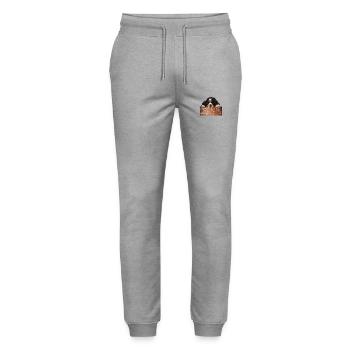 Bernese Mountain Dog - Stanley/Stella Mover Unisex Organic Jogging Trousers - heather grey - Front - Marisol (170cm) & Nik (191cm)