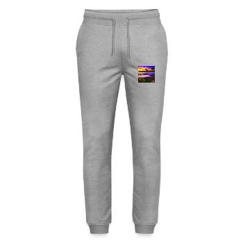 Soleil couchant sur l’eau - Pantalon de jogging bio MOVER Stanley/Stella unisexe - gris chiné - Devant - Marisol (170cm) & Nik (191cm)