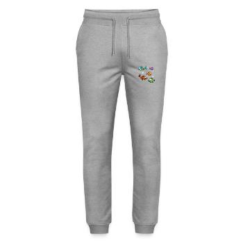 Fishes - Stanley/Stella Mover Unisex Organic Jogging Trousers - heather grey - Front - Marisol (170cm) & Nik (191cm)