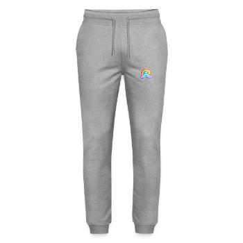Happy Rainbow - Stanley/Stella Unisex Bio Jogginghose Mover  - Grau meliert - Vorne - Marisol (170cm) & Nik (191cm)