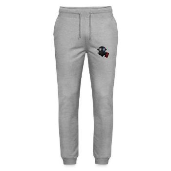 S10 gas mask - Stanley/Stella Mover Unisex Organic Jogging Trousers - heather grey - Front - Marisol (170cm) & Nik (191cm)