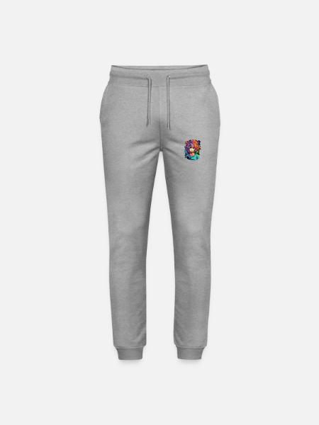 Anime Girl - Stanley/Stella Mover Unisex Organic Jogging Trousers - heather grey
