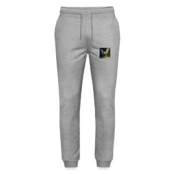 Funny Bow Tie - Stanley/Stella Mover Unisex Organic Jogging Trousers - heather grey - Front - Marisol (170cm) & Nik (191cm)