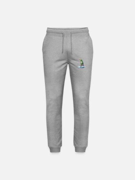 Wetterfrosch sitzt auf der Leiter - Stanley/Stella Unisex Bio Jogginghose Mover  - Grau meliert