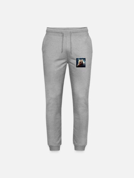 Galactic Cat Madness - Stanley/Stella Mover Unisex Organic Jogging Trousers - heather grey