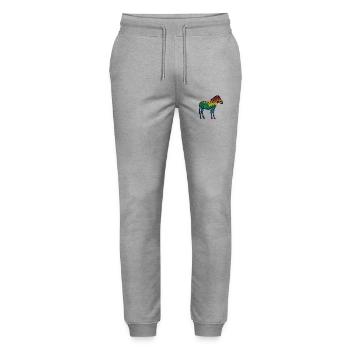 Zebra - Stanley/Stella Unisex Bio Jogginghose Mover  - Grau meliert - Vorne - Marisol (170cm) & Nik (191cm)
