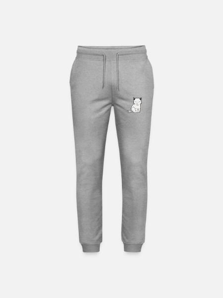 Cute cat - Stanley/Stella Mover Unisex Organic Jogging Trousers - heather grey