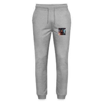 Woman art - Stanley/Stella Mover Unisex Organic Jogging Trousers - heather grey - Front - Marisol (170cm) & Nik (191cm)