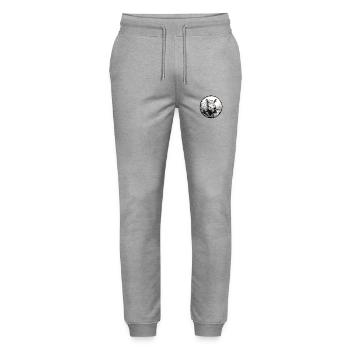 Nashorn - Stanley/Stella Unisex Bio Jogginghose Mover  - Grau meliert - Vorne - Marisol (170cm) & Nik (191cm)