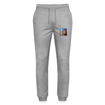 Fille aux fleurs - Pantalon de jogging bio MOVER Stanley/Stella unisexe - gris chiné - Devant - Marisol (170cm) & Nik (191cm)