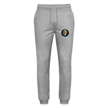 Vintage lady in comic look - Stanley/Stella Mover Unisex Organic Jogging Trousers - heather grey - Front - Marisol (170cm) & Nik (191cm)