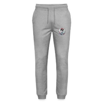 Geisha - Stanley/Stella Mover Unisex Organic Jogging Trousers - heather grey - Front - Marisol (170cm) & Nik (191cm)