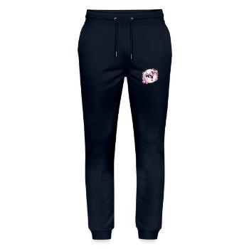 Purple moo moo - Stanley/Stella Mover Unisex Organic Jogging Trousers - navy - Front - Marisol (170cm) & Nik (191cm)