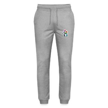 Blume Gärtner Geschenk Blumen Garten Hobbygärtner - Stanley/Stella Unisex Bio Jogginghose Mover  - Grau meliert - Vorne - Marisol (170cm) & Nik (191cm)