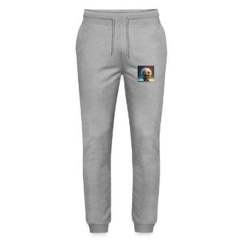 Happy Halloween cute monster tongue out scary fun - Stanley/Stella Mover Unisex Organic Jogging Trousers - heather grey - Front - Marisol (170cm) & Nik (191cm)