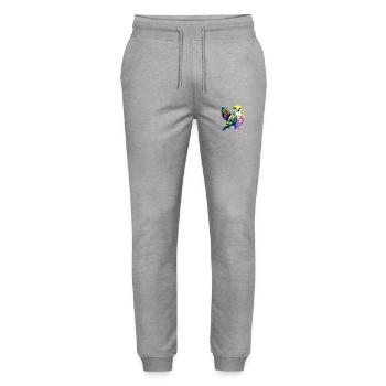 Cockatiel Budgie Bird Bird Owner - Stanley/Stella Mover Unisex Organic Jogging Trousers - heather grey - Front - Marisol (170cm) & Nik (191cm)