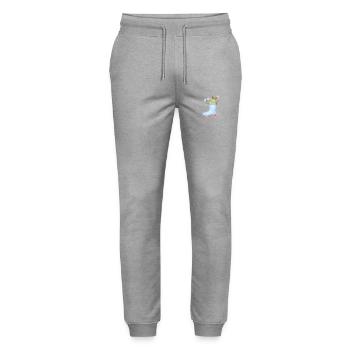 Cadeau de fleurs, Jardinier, Fleurs, Jardin, Jardinier amateur - Pantalon de jogging bio MOVER Stanley/Stella unisexe - gris chiné - Devant - Marisol (170cm) & Nik (191cm)