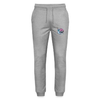 Snail - Stanley/Stella Mover Unisex Organic Jogging Trousers - heather grey - Front - Marisol (170cm) & Nik (191cm)