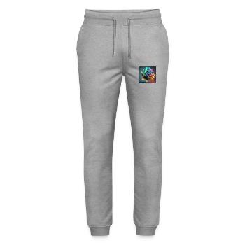 colorful rose - Stanley/Stella Mover Unisex Organic Jogging Trousers - heather grey - Front - Marisol (170cm) & Nik (191cm)
