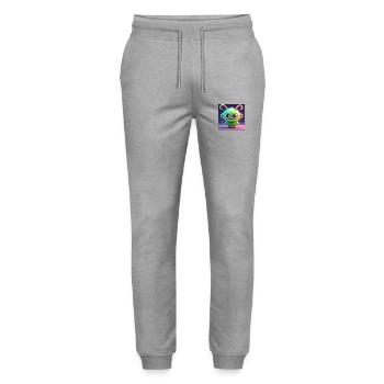 Happy Halloween cute monster scary funny spooky - Stanley/Stella Mover Unisex Organic Jogging Trousers - heather grey - Front - Marisol (170cm) & Nik (191cm)
