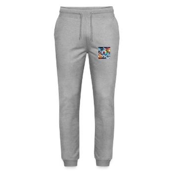 Christmas Midnight Mass Gifts Christmas Tree Santa Claus - Stanley/Stella Mover Unisex Organic Jogging Trousers - heather grey - Front - Marisol (170cm) & Nik (191cm)