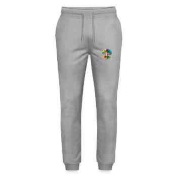 Tree of Life Tree of Life Yoga Meditation - Stanley/Stella Mover Unisex Organic Jogging Trousers - heather grey - Front - Marisol (170cm) & Nik (191cm)