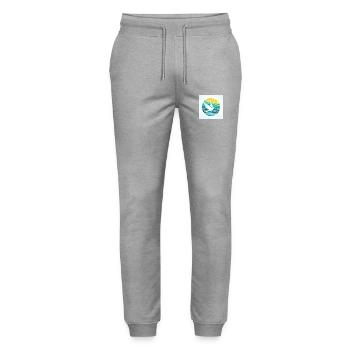 Dove of Peace - Stanley/Stella Mover Unisex Organic Jogging Trousers - heather grey - Front - Marisol (170cm) & Nik (191cm)