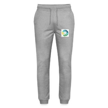 Dove of Peace - Stanley/Stella Mover Unisex Organic Jogging Trousers - heather grey - Front - Marisol (170cm) & Nik (191cm)