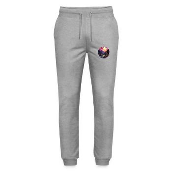 Paysage - Illustration - Pantalon de jogging bio MOVER Stanley/Stella unisexe - gris chiné - Devant - Marisol (170cm) & Nik (191cm)