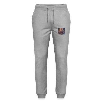 Mandala - AMOUR & PAIX - Pantalon de jogging bio MOVER Stanley/Stella unisexe - gris chiné - Devant - Marisol (170cm) & Nik (191cm)