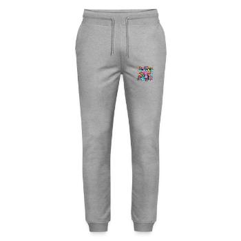 Graffiti Street Art Spray Vintage Schablone Retro - Stanley/Stella Unisex Bio Jogginghose Mover  - Grau meliert - Vorne - Marisol (170cm) & Nik (191cm)