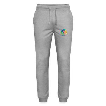 Tree of Life Meditation Tree of Life Yoga - Stanley/Stella Mover Unisex Organic Jogging Trousers - heather grey - Front - Marisol (170cm) & Nik (191cm)
