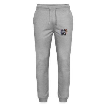 Graffiti Street Art Spray Vintage Schablone Retro - Stanley/Stella Unisex Bio Jogginghose Mover  - Grau meliert - Vorne - Marisol (170cm) & Nik (191cm)