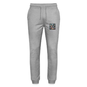 Gingerbread Man - Stanley/Stella Mover Unisex Organic Jogging Trousers - heather grey - Front - Marisol (170cm) & Nik (191cm)