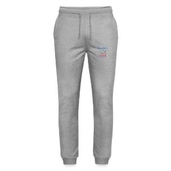 Libéré Délivré Retraité idée cadeau retraite - Pantalon de jogging bio MOVER Stanley/Stella unisexe - gris chiné - Devant - Marisol (170cm) & Nik (191cm)