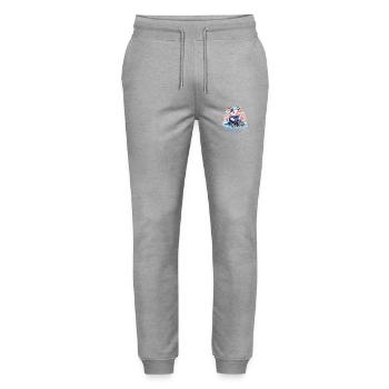 Pigcasso Lustiges Schwein Maler Kunstliebhaber - Stanley/Stella Unisex Bio Jogginghose Mover  - Grau meliert - Vorne - Marisol (170cm) & Nik (191cm)
