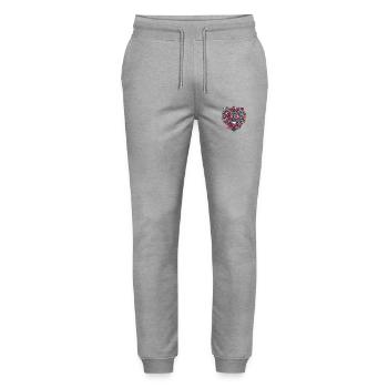 Herz Liebe - Stanley/Stella Unisex Bio Jogginghose Mover  - Grau meliert - Vorne - Marisol (170cm) & Nik (191cm)