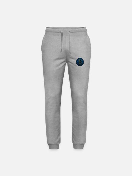 Bitcoin Blue Gold - Stanley/Stella Mover Unisex Organic Jogging Trousers - heather grey