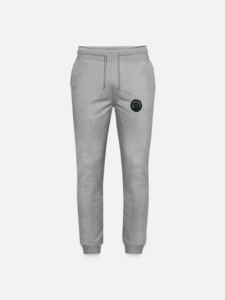 Bitcoin Gold Blue - Stanley/Stella Mover Unisex Organic Jogging Trousers - heather grey