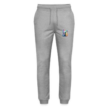 Bulldog Dogs Dog Owner Dog Owner - Stanley/Stella Mover Unisex Organic Jogging Trousers - heather grey - Front - Marisol (170cm) & Nik (191cm)