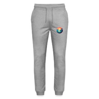 Sunset beach - Stanley/Stella Mover Unisex Organic Jogging Trousers - heather grey - Front - Marisol (170cm) & Nik (191cm)