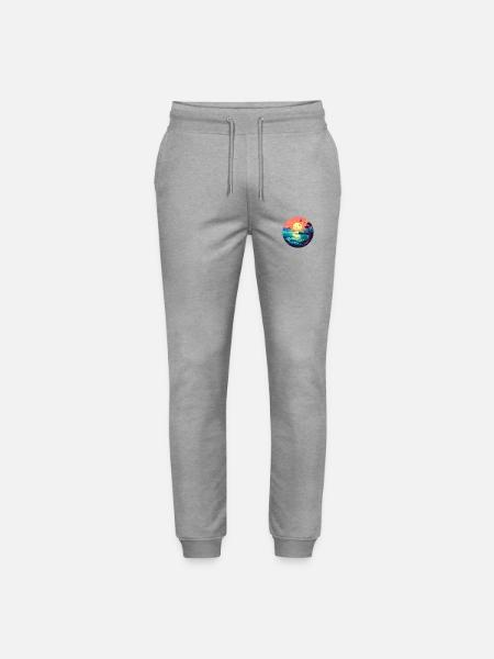 Sunset beach - Stanley/Stella Mover Unisex Organic Jogging Trousers - heather grey