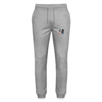 Australian Shepherd Dog Owner Dog Puppy - Stanley/Stella Mover Unisex Organic Jogging Trousers - heather grey - Front - Marisol (170cm) & Nik (191cm)