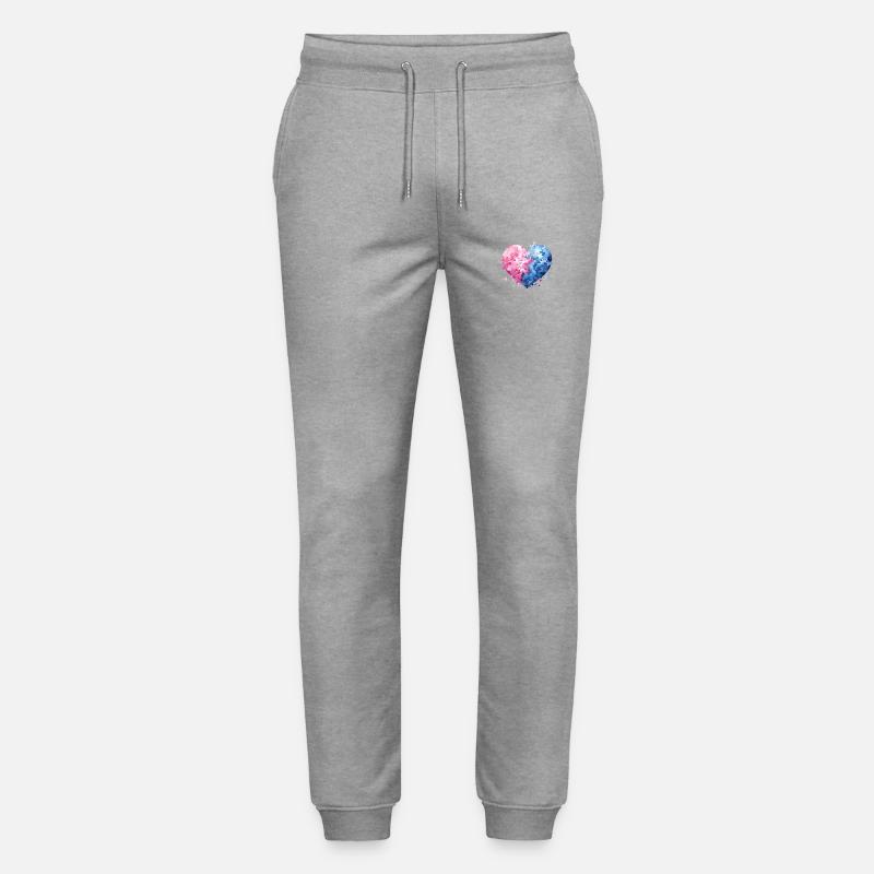 Harmonie-Herz Puzzle - Stanley/Stella Unisex Bio Jogginghose Mover  - Grau meliert