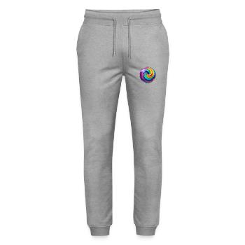Magic Swirl Marble - Stanley/Stella Mover Unisex Organic Jogging Trousers - heather grey - Front - Marisol (170cm) & Nik (191cm)