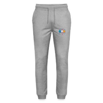 Carnival joy with confetti - Stanley/Stella Mover Unisex Organic Jogging Trousers - heather grey - Front - Marisol (170cm) & Nik (191cm)