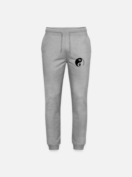Yin Yang Heart Brain - Stanley/Stella Mover Unisex Organic Jogging Trousers - heather grey